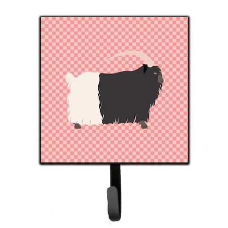 Carolines Treasures Welsh Black-Necked Goat Pink Check Leash or Key Holder BB7887SH4